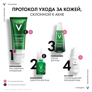 VICHY NORMADERM Гель-сыворотка очищающая, 125 мл