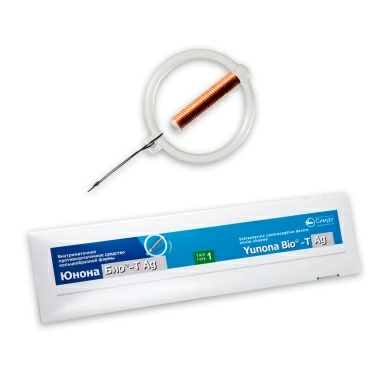 Внутриматочная спираль Юнона Био-Т Ag кольцеобразной формы тип 1