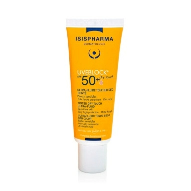 ISISPHARMA UVEBLOCK SPF 50+ Dry Touch Tinted Флюид с очень высокой степенью защиты от солнечного излучения "Сухое Прикосновение". Тонирующий, тон: light (светлый), 40 мл