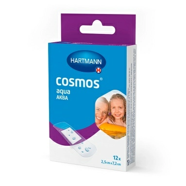 Пластырь Cosmos® aqua (АКВА) н/ст. 2,5 см х 7,2 см №12