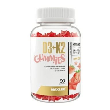 MAXLER БАД «D3K2 Гаммиз» вкус: клубника, жевательная конфета 2г №90