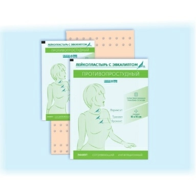 Лейкопластырь противопростудный с эвкалиптом 10см х 15см на тканевой основе