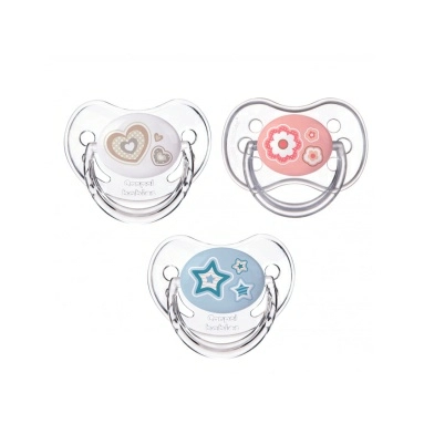 Сanpol babies Пустышка-соска силикон.кругл.(1шт.блистр)"Newborn Baby" 0-6м.,с колп., арт.22/562_cap