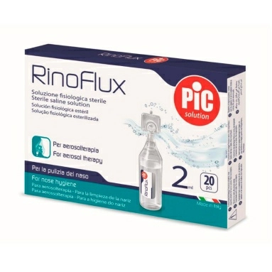 Раствор физиологический cтерильный RinoFlux для ингаляций и очистки носа, во флаконах 2,0 мл №20