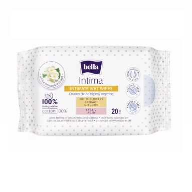 Bella Intima Влажные салфетки для интимной гигиены (pocket pack) 20 шт.
