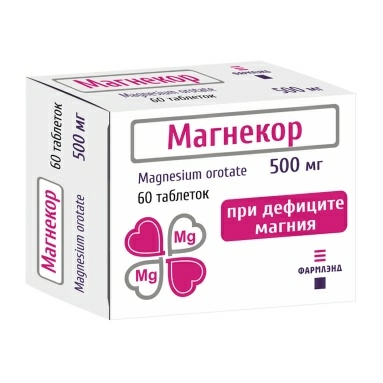 Магнекор табл.500мг в конт.яч.уп №10х6