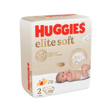 Huggies Elite Soft Детские одноразовые подгузники (для новорожденных) (4-6кг) 20 шт