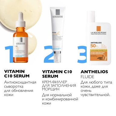 La Roche-Posay VITAMIN C10 SERUM Антиоксидантная сыворотка для обнов. кожи (для кожи лица и шеи) 30 мл