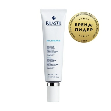 Rilastil MULTIREPAIR Восстанавливающий антиоксидантный крем-гель против морщин с эффект филлера, 40 мл
