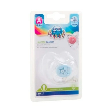 Сanpol babies Пустышка-соска силикон.кругл.(1шт.блистр)"Newborn Baby" 0-6м.,с колп., арт.22/562_cap