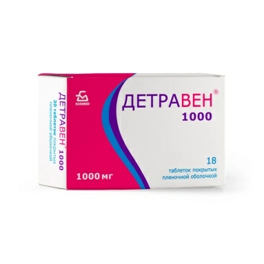 Детравен 1000 таблетки п/о 1000мг №9х2