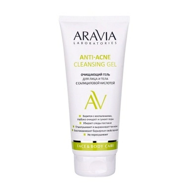 ARAVIA Laboratories Очищающий гель для лица и тела с салициловой кислотой / Anti-Acne Cleansing Gel, 200 мл