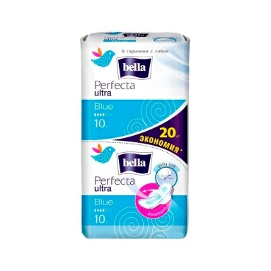 Bella perfecta Ultra blue Ультратонкие женские гигиенические впитывающие прокладки, 20 шт