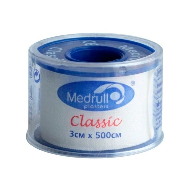 Пластырь рулонный белого цвета на текстильной основеMedrull "Classic" 3см х 250см