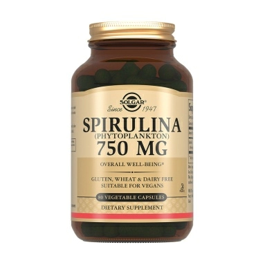 Solgar Спирулина 750 мг, БАД капсулы №80