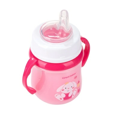 Canpol babies Поильник (обучающий, с силиконовым носиком, Easy Start "Exotic Animals" 6+, 120 мл) арт.35/207_pin