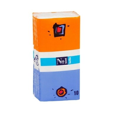 Bella №1 Платочки бумажные гигиенические носовые трехслойные 10 шт