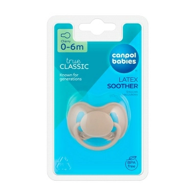 Сanpol babies Соска-пустышка латексная круглая, 1 шт., (блистр), (Nude), 0-6 мес. Арт.23/223_bei