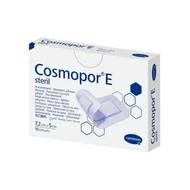 Повязка впитывающая пластырн.типа Cosmopor Е steril 7,2х5 см №10