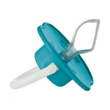 Bebaby Соска-пустышка силиконовая, ортодонтическая форма, в комплекте защитный колпачок, 6-18 мес (синий, розовый), арт.LM-9221/2