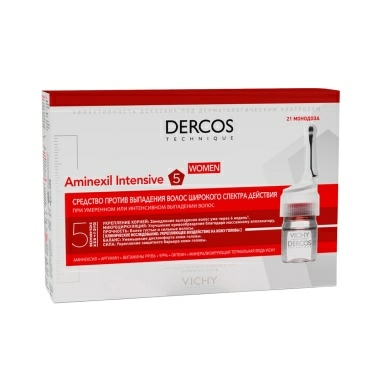 VICHY Dercos Technique Средство против выпадения волос широкого спектра действия для женщин "AMINEXIL INTENSIVE 5. WOMEN" 21 монодоза