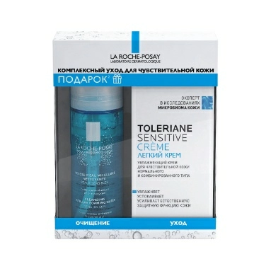 LA ROCHE-POSAY Набор комплексный уход для чувствительной кожи: Крем для чувствительной кожи увлажняющий Toleriane Sensitive 40 мл + Пенка мицеллярная очищающая для чувствительной кожи лица 50 мл в подарок