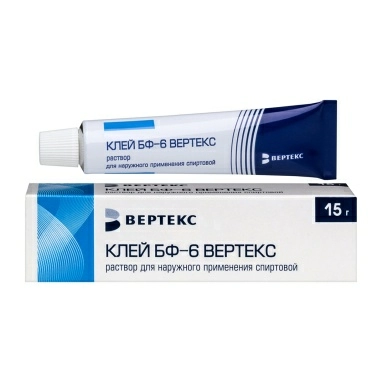 КЛЕЙ БФ-6 ВЕРТЕКС раствор для наруж.применения спирт. (туба) 15г