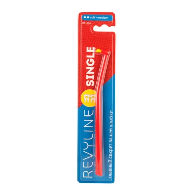 Revyline SM1000 Зубная щетка Монопучковая (красная с желтой щетиной) 1 шт (6946)