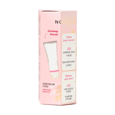 Набор Novexpert Magnesium Бархатистый гидробиотический скраб, 60мл+Бальзам для увеличения объема губ с гиалуроновой кислотой, 8 мл