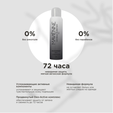 MAVIENNE Дезодорант для женщин НЕВИДИМАЯ ЗАЩИТА 72Н ,150мл