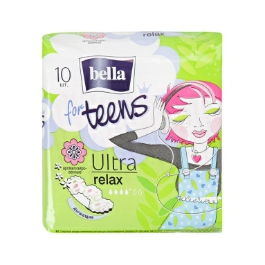 Bella for teens Ultra relax Супертонкие женские гигиенические впитывающие ароматизированные прокладки, 10 шт