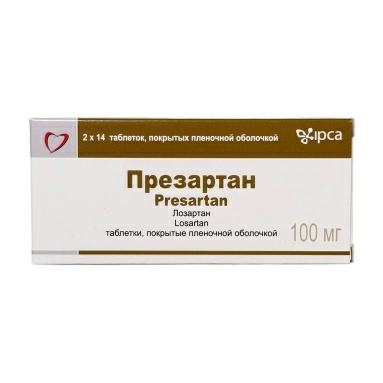 Презартан таблетки покр. п/о 100мг №14х2