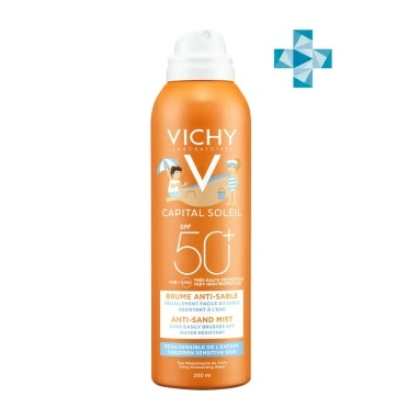 VICHY Capital Soleil Спрей-вуаль детский для лица и тела "анти-песок" SPF50+ 200мл