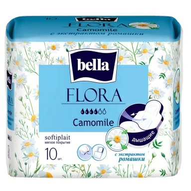 Bella FLORA Camomile Прокладки женские гигиенические впитывающие с экстрактом ромашки 10 шт