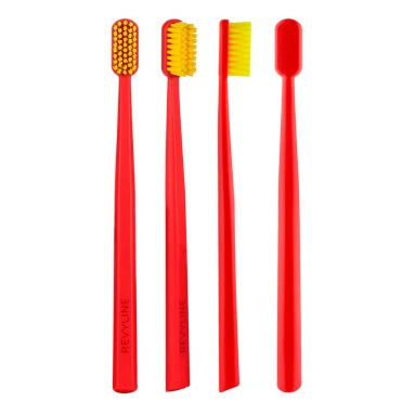 Revyline SM6000 Зубная щетка, красная с желтой щетиной (6942 ortho)