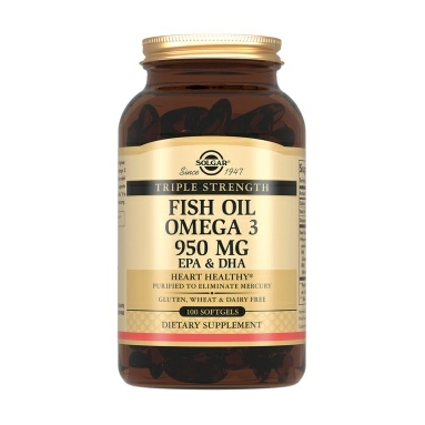 Solgar Тройная Омега-3 950 мг ЭПК и ДГК, БАД капсулы №100