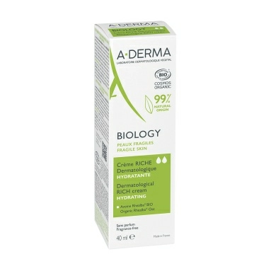 A-DERMA BIOLOGY Насыщенный увлажняющий дерматологический крем для хрупкой кожи 40 мл