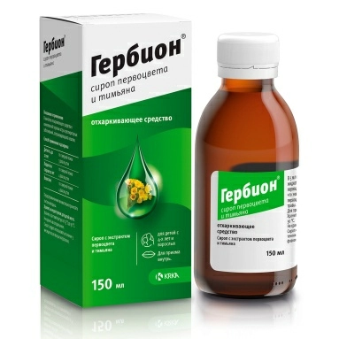 Гербион сироп первоцвета и тимьяна сироп во флаконе 150мл №1