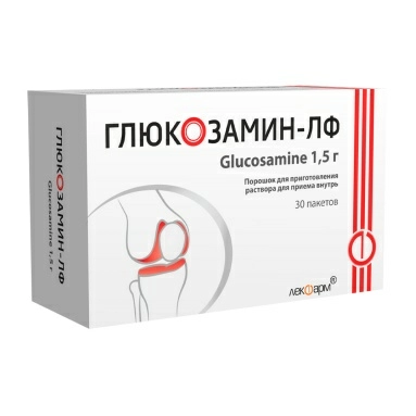 Глюкозамин-ЛФ порошок для приготовления раствора для приема внутрь 1,5г в пак. в уп.№30