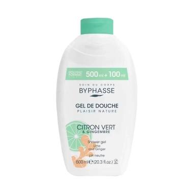 BYPHASSE Гель для душа PLAISIR NATURE Лайм и Имбирь, 600 мл