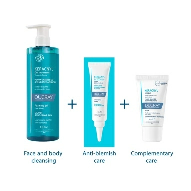 DUCRAY KERACNYL Очищающий гель для лица и тела 400 мл