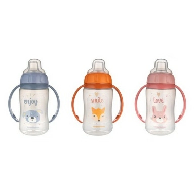 Canpol babies Поильник обучающий, с силиконовым носиком,"Cute Animals", 6+, 320 мл, Арт.56/512_blu2