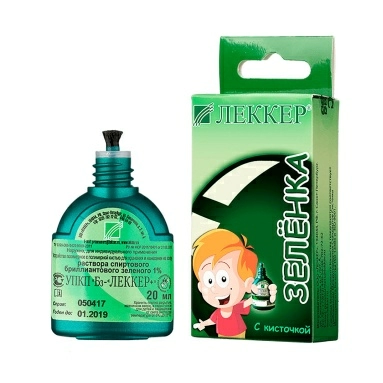 Бриллиантовый зеленый р-р 1% устройство полимерное "Леккер+" с п.кистью для хранения и нанесения на кожу