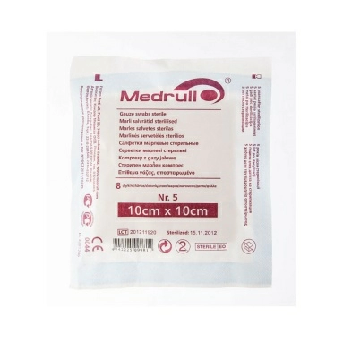 Салфетки Medrull стерильные 8-слойные размер 10смх10см №5