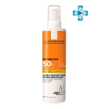 La Roche-Posay Anthelios Спрей для лица и тела солнцезащитный невидимый SPF50+/PPD34, 200 мл