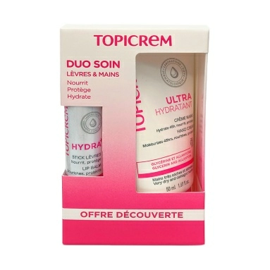 Набор TOPICREM: Ультра-увлажняющий крем для рук, 50мл+HYDRA+ Бальзам для губ, 4 г
