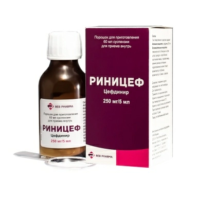 Риницеф порошок для приг.суспензии для приема внутрь 250мг/5мл по 39г
