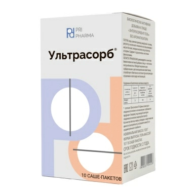 Энтеросорбент гель (Ультрасорб) без ароматизатора, БАД гель в саше-пакетах №10