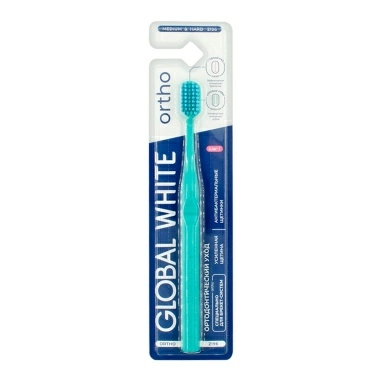 GLOBAL WHITE Зубная щетка ORTHO Medium & Hard/Toothbrush ORTHO Medium & Hard