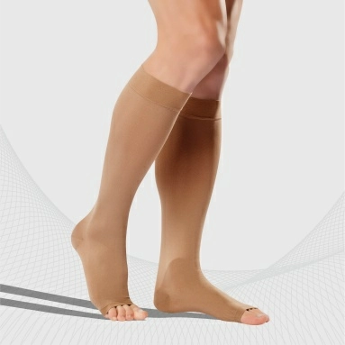 Гольфы компрессионные ELAST 0408 LUX без мыска IIкк (23-32 mmHg) Карамель размер 4 Рост 2